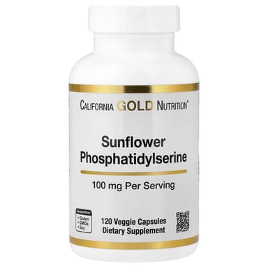 Фосфатидилсерин California Gold Nutrition Sunflower, 100 мг, 120 растительных капсул