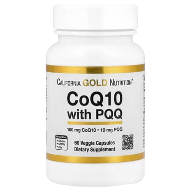 Коэнзим Q10 California Gold Nutrition with PQQ, 60 растительных капсул