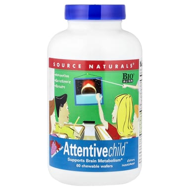 Детский комплекс Attentive Child Source Naturals™ Sweet & Tart, оттенок 60 Chewable Wafers