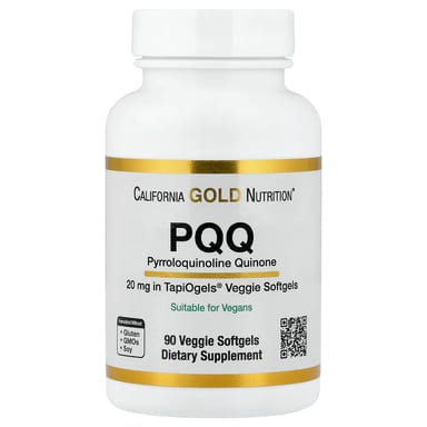 PQQ (пирролохинолинхинон) California Gold Nutrition 90 Veggie, 20 мг, мягкие капсулы