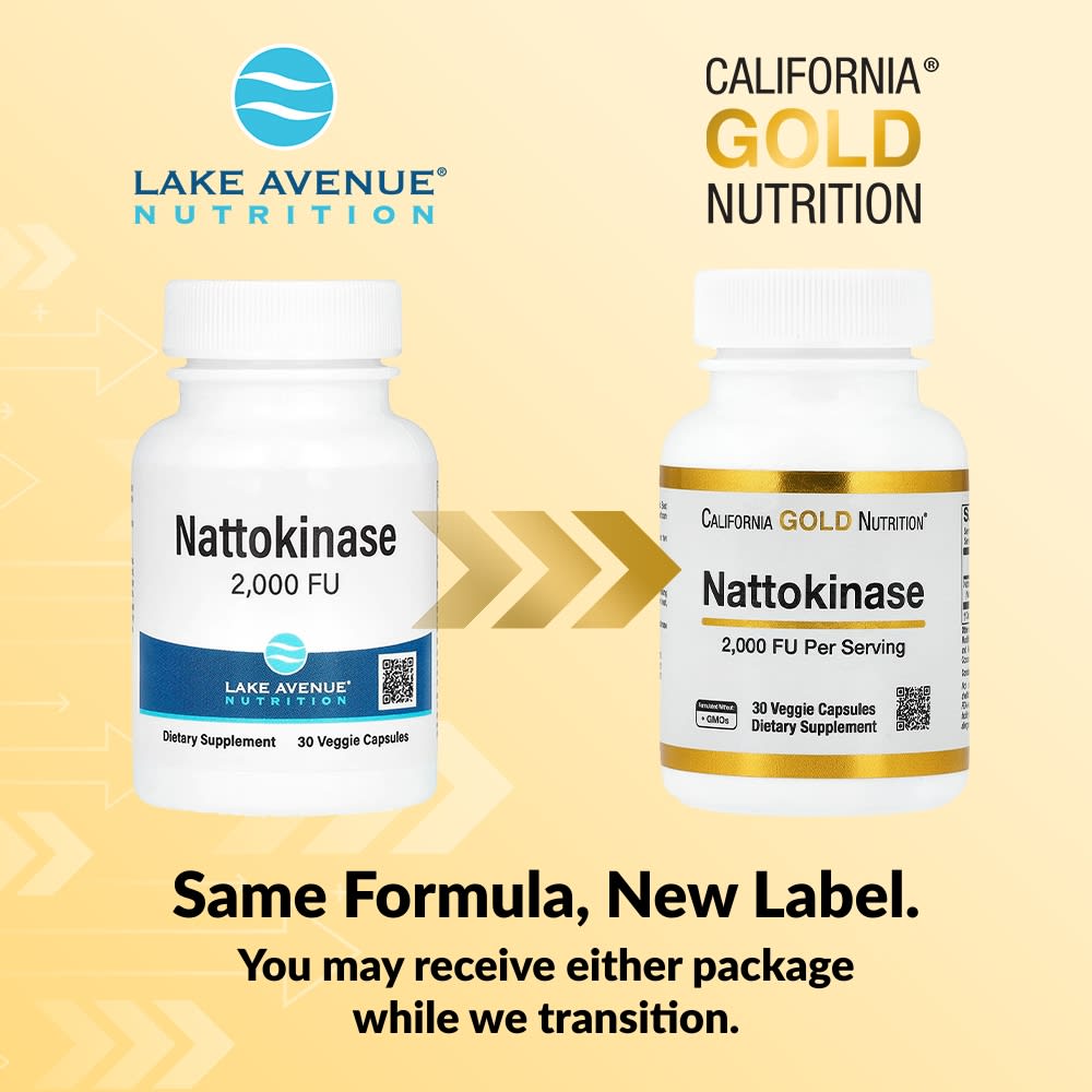 Наттокиназа California Gold Nutrition Proteolytic Enzyme 2, оттенок 000 FUs, 30 растительных капсул — фото 2