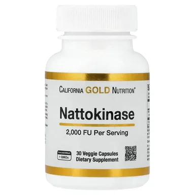 Фото товара: Наттокиназа California Gold Nutrition Proteolytic Enzyme 2,000 FUs, 30 растительных капсул