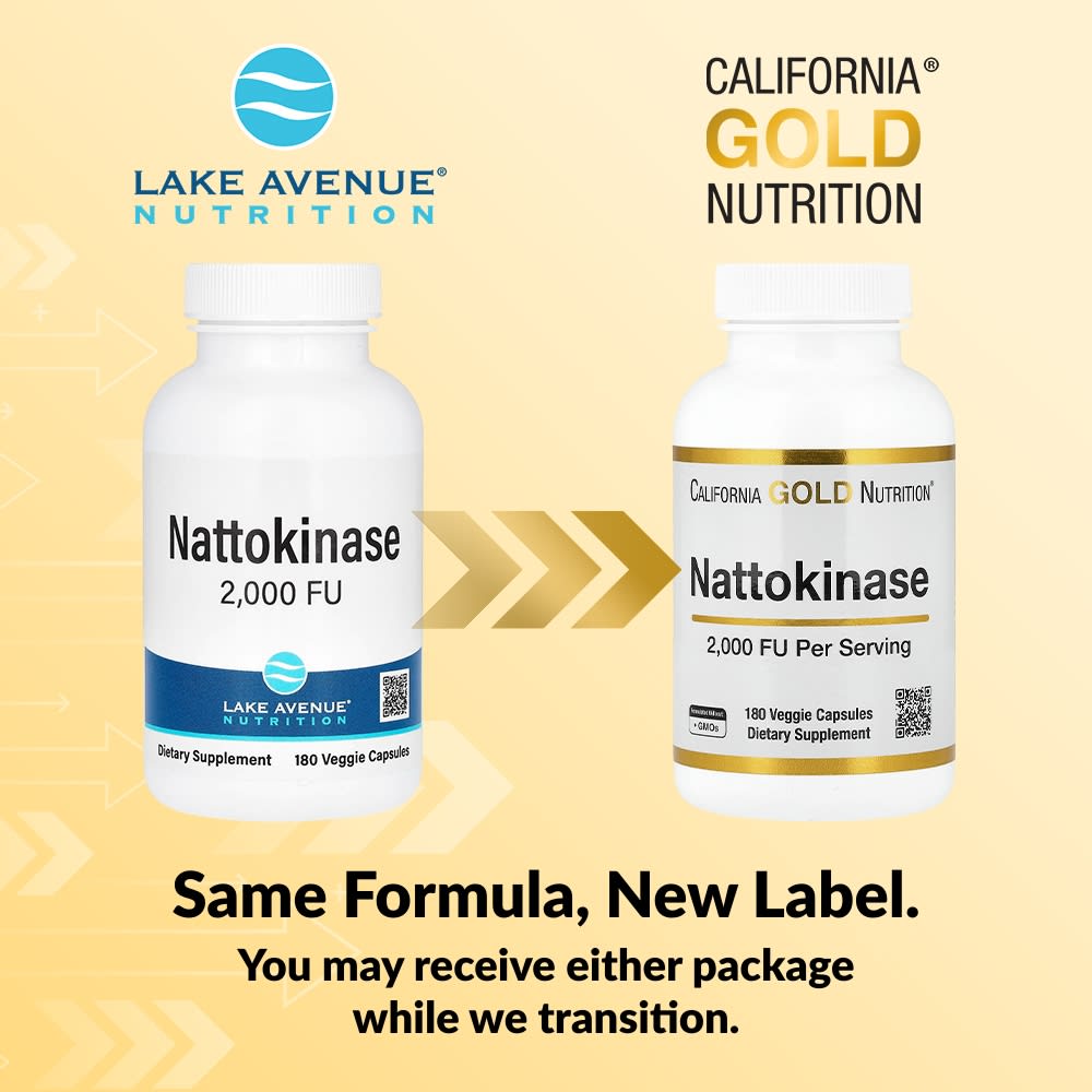 Наттокиназа California Gold Nutrition Proteolytic Enzyme 2, оттенок 000 FU, 180 растительных капсул — фото 2