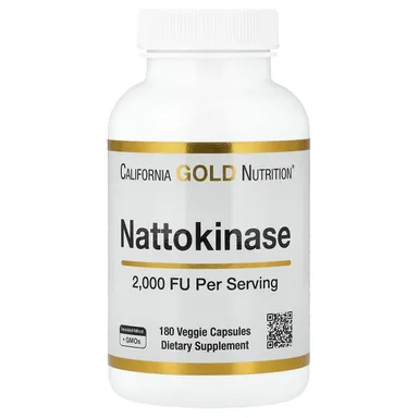 Фото товара: Наттокиназа California Gold Nutrition Proteolytic Enzyme 2,000 FU, 180 растительных капсул