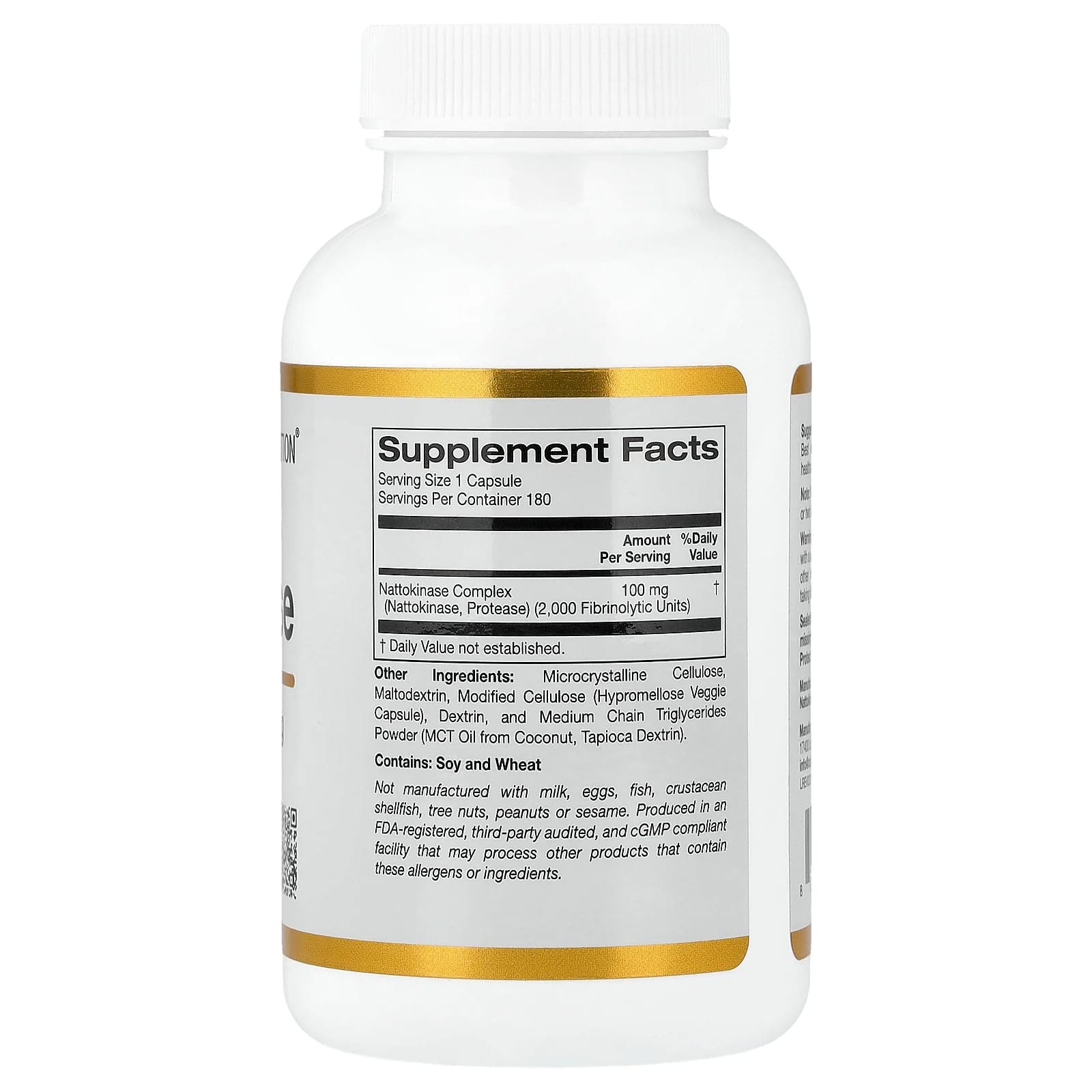 Наттокиназа California Gold Nutrition Proteolytic Enzyme 2, оттенок 000 FU, 180 растительных капсул — фото 4