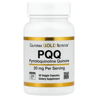 Фото товара: PQQ (пирролохинолинхинон) California Gold Nutrition, 20 мг, 60 растительных капсул