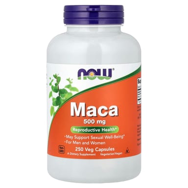 Мака NOW Foods, 500 мг, 250 растительных капсул