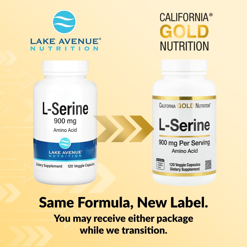L-Серин California Gold Nutrition, 900 мг, 120 вегетарианских капсул