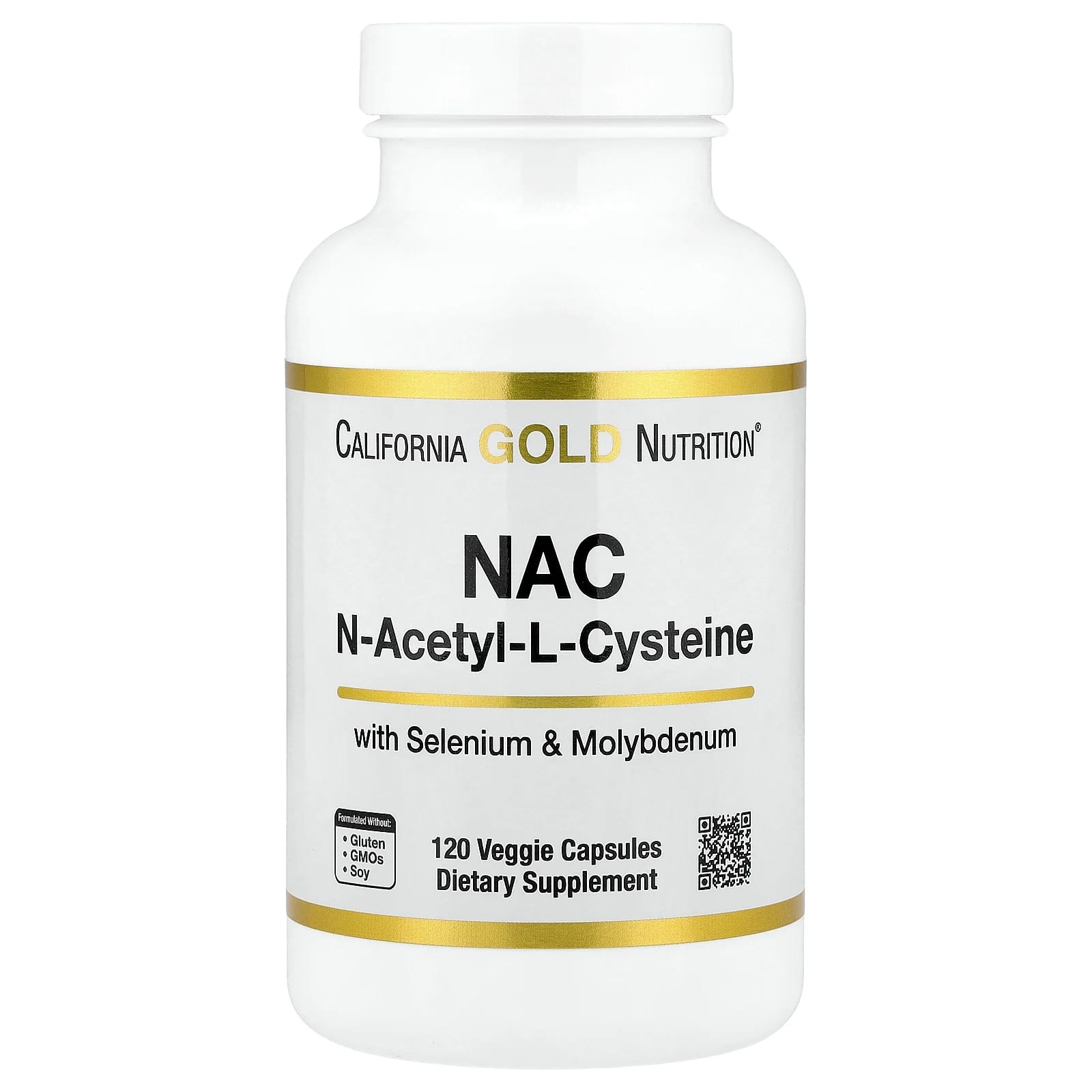 Селен California Gold Nutrition N-Acetyl-L-Cysteine with Molybdenum and, 120 растительных капсул — фото 4