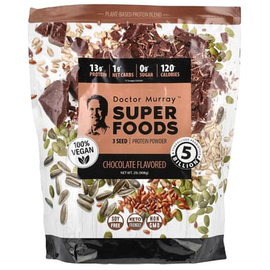 Протеиновый порошок Dr. Murray's Super Foods 3 Seed Pumpkin Flax Sunflower, вкус Chocolate, 908 г