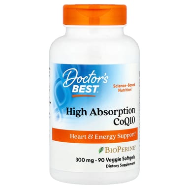 Коэнзим Q10 Doctor's Best High Absorption 90 Veggie, 300 мг, мягкие капсулы
