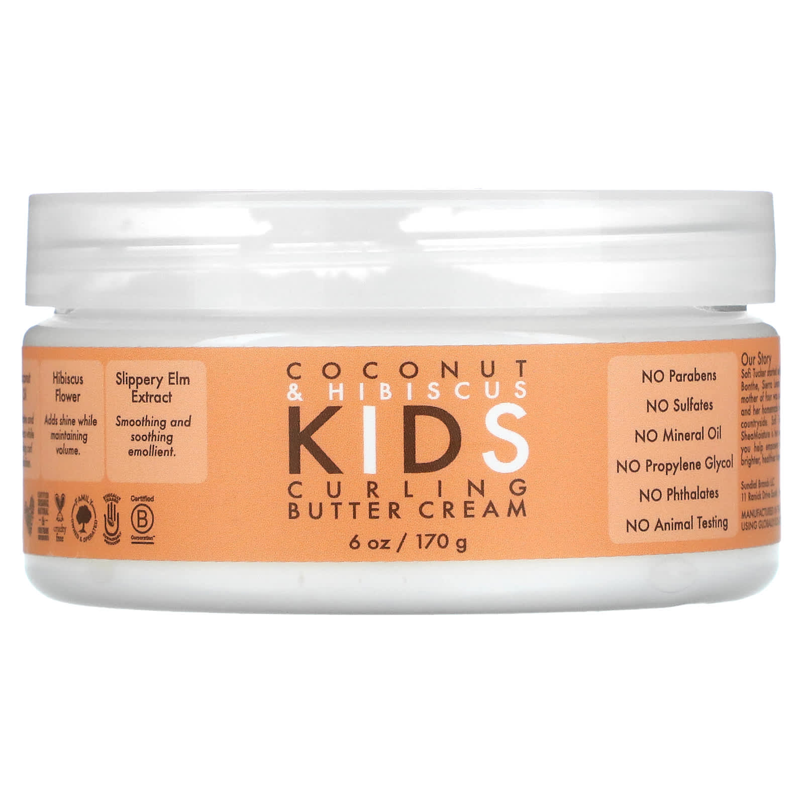 Детский крем SheaMoisture Curling Butter, вкус Coconut & Hibiscus, 170 г — фото 3