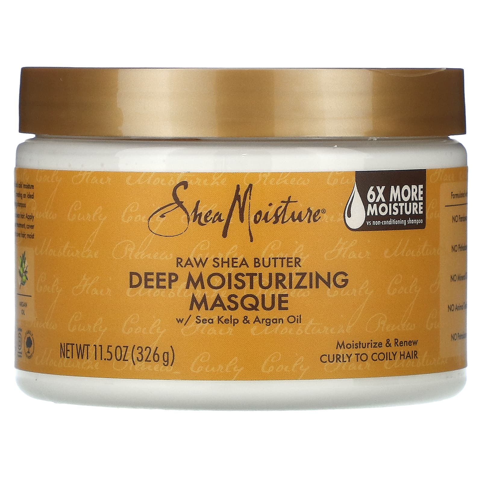 Аргановое масло SheaMoisture Raw Shea Butter Deep Moisturizing Masque with Sea Kelp &, 326 г — фото 2