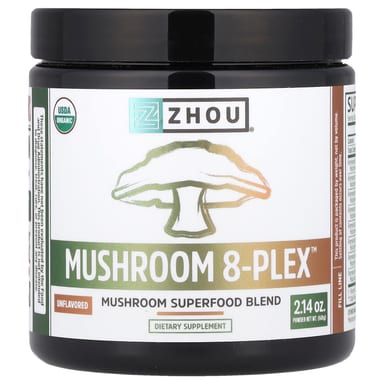 Порошок Zhou Nutrition Mushroom 8-Plex™, без вкуса, 60 г
