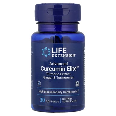 Куркумин Life Extension Advanced Elite™ Turmeric Extract Ginger & Turmerones, 30 мягких капсул