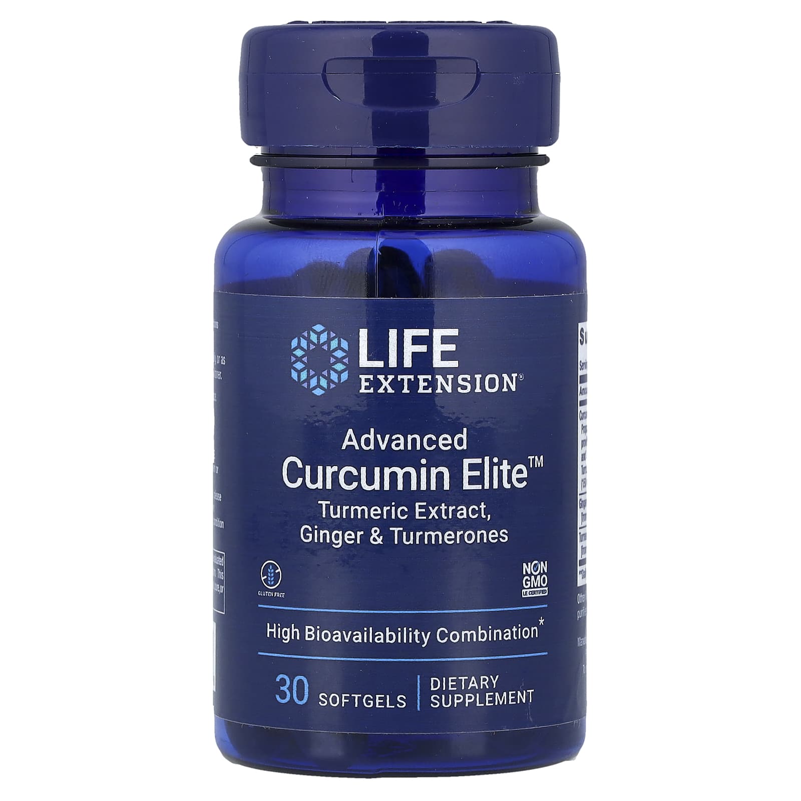 Куркумин Life Extension Advanced Elite™ Turmeric Extract Ginger & Turmerones, 30 мягких капсул