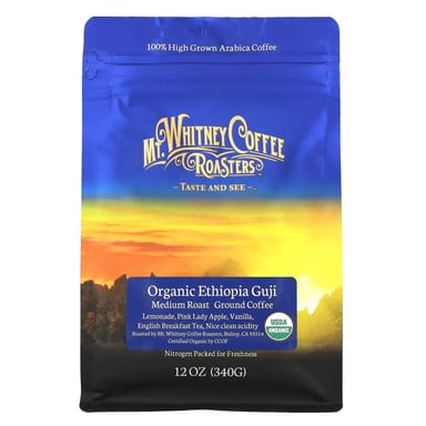 Молотый кофе Mt. Whitney Coffee Roasters Organic Ethiopia Guji Medium Roast, 340 г