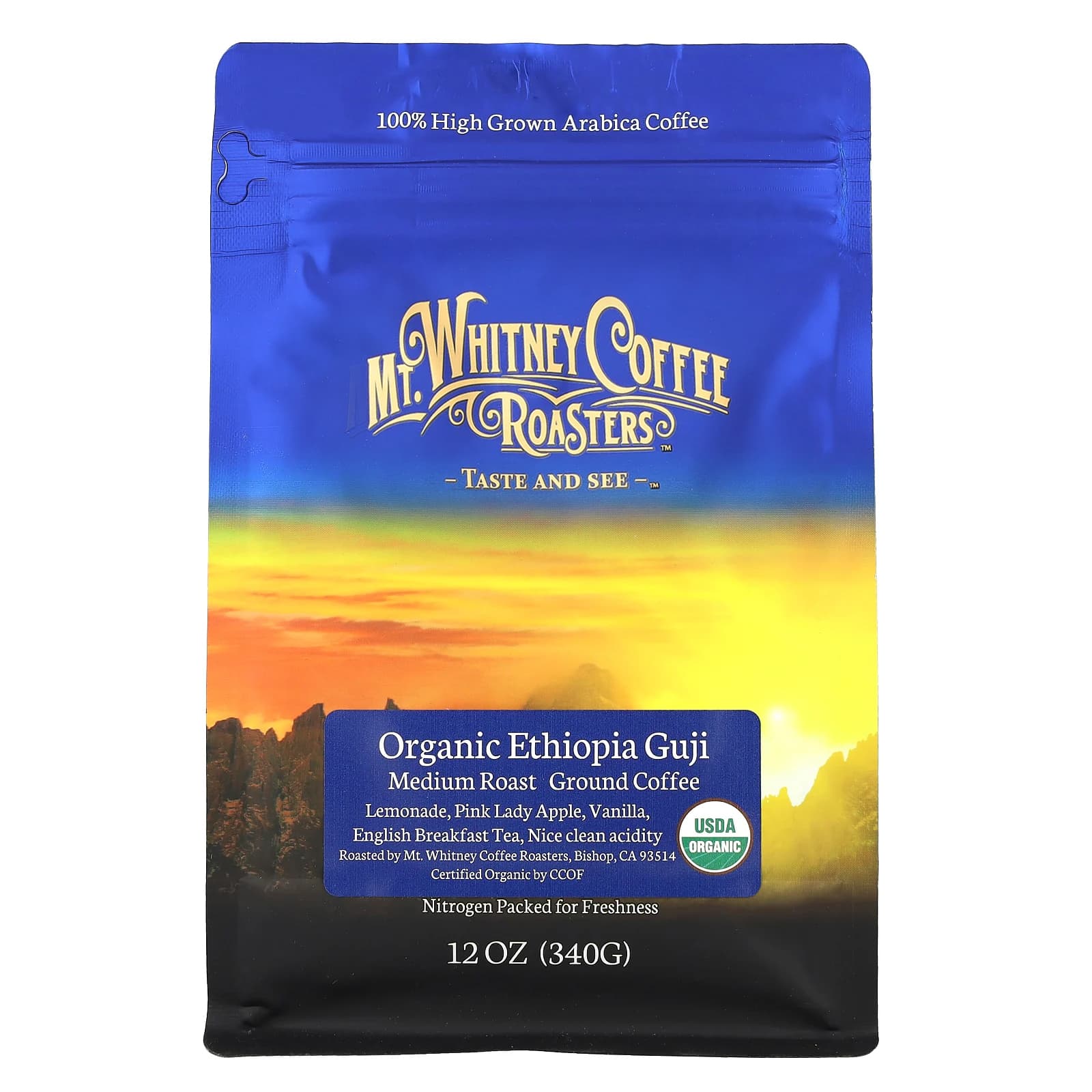 Молотый кофе Mt. Whitney Coffee Roasters Organic Ethiopia Guji Medium Roast, 340 г — фото 2