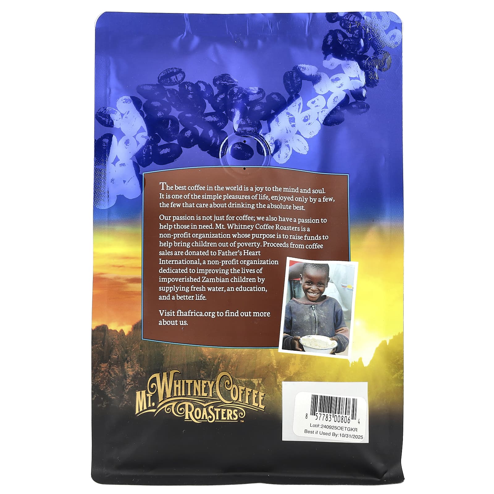 Кофе Mt. Whitney Coffee Roasters Organic Ethiopia Guji Whole Bean Medium Roast, 340 г — фото 2
