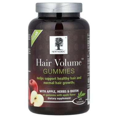 Биотин New Nordic Hair Volume™ Gummies with Apple Herbs &, 60 жевательных пастилок
