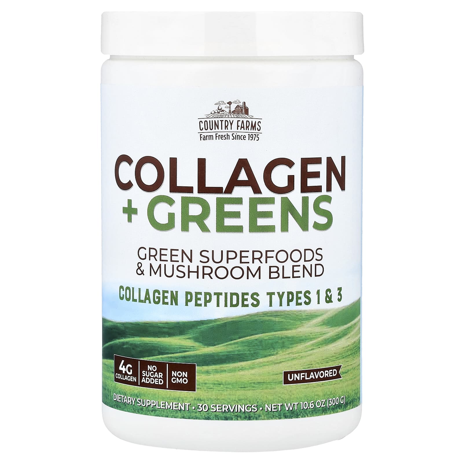 Коллаген Country Farms Greens, без вкуса, 300 г