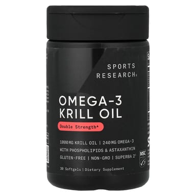 Масло криля Sports Research Omega-3, 30 мягких капсул