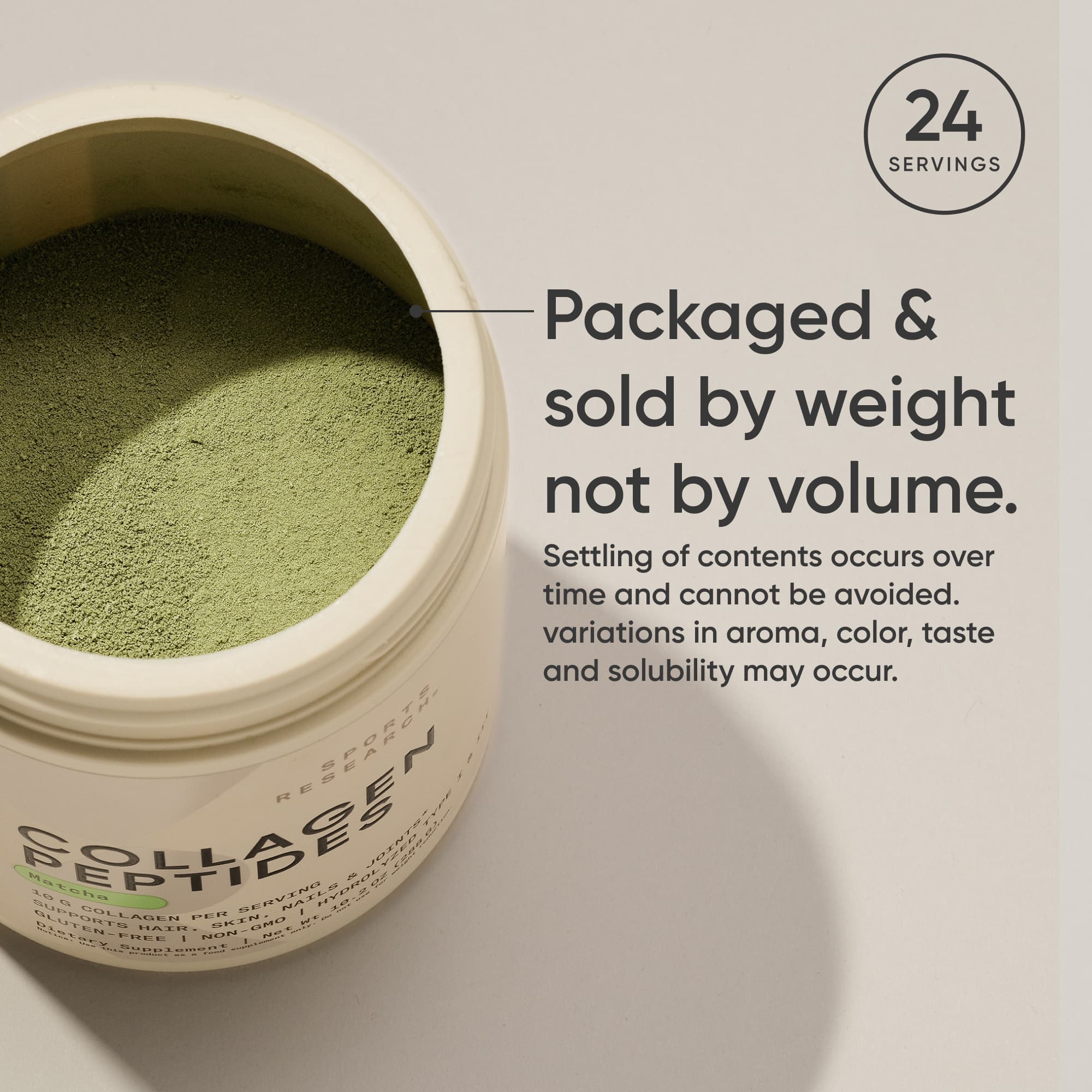 Коллаген Sports Research Organic Peptides, оттенок Matcha, 288 г — фото 4