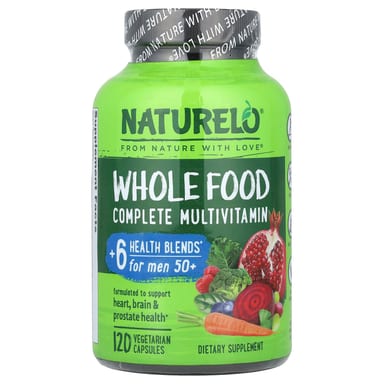 Мультивитамины NATURELO Whole Food Complete For Men 50+, 120 растительных капсул