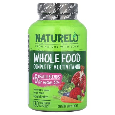 Мультивитамины NATURELO Whole Food Complete For Women 50+, 120 растительных капсул