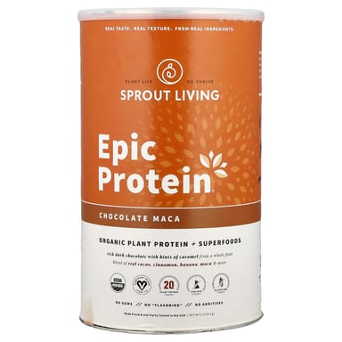 Растительный протеин Sprout Living Epic Protein® Organic Superfoods, вкус Chocolate Maca, 912 г
