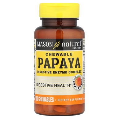 Фермент для пищеварения Mason Natural Chewable Papaya Complex, вкус Peach, 100 жевательных таблеток