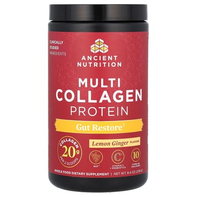 Коллагеновый протеин Ancient Nutrition Multi Gut Restore, вкус Lemon Ginger, 238 г
