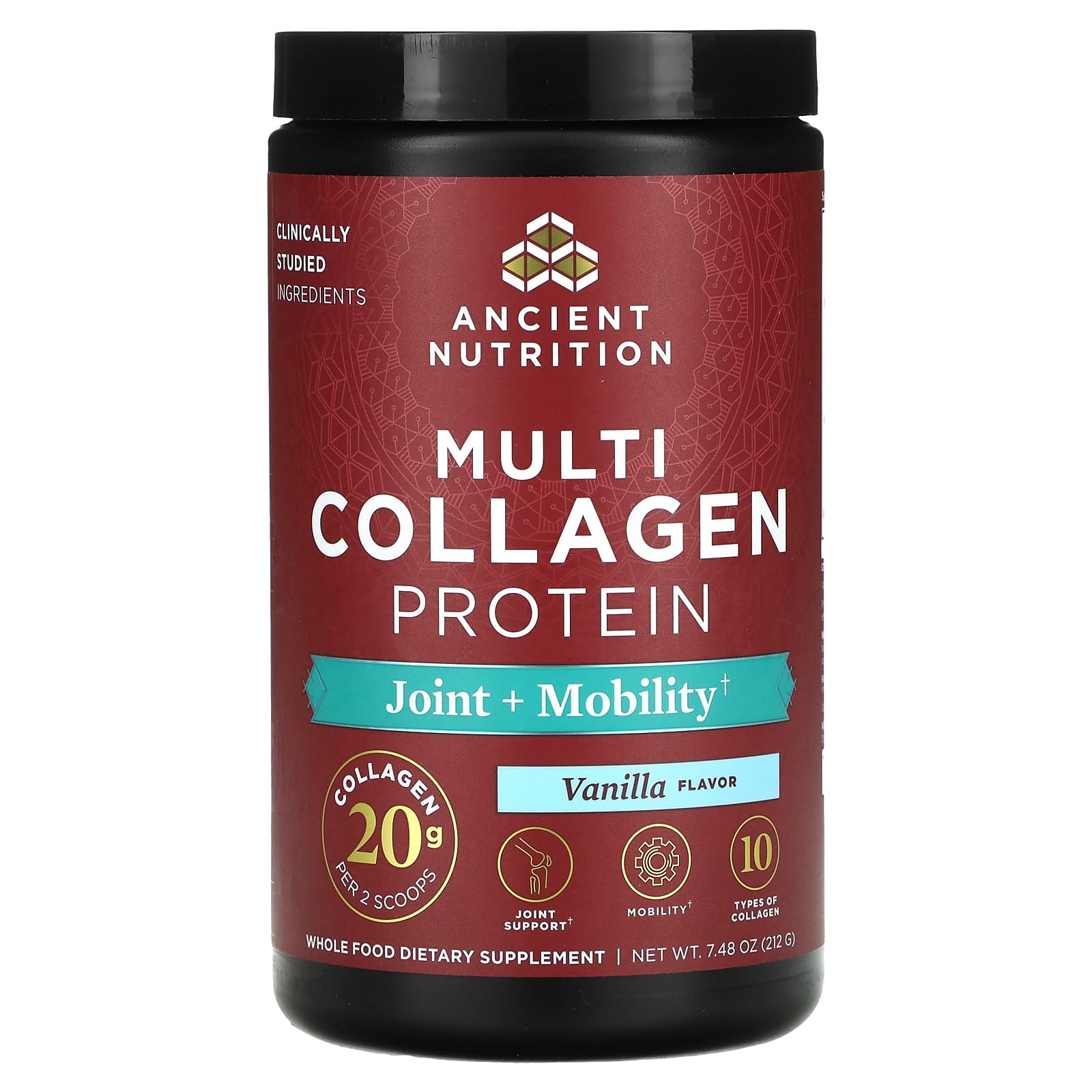 Коллагеновый протеин Ancient Nutrition Multi Joint Mobility, вкус Vanilla, 212 г