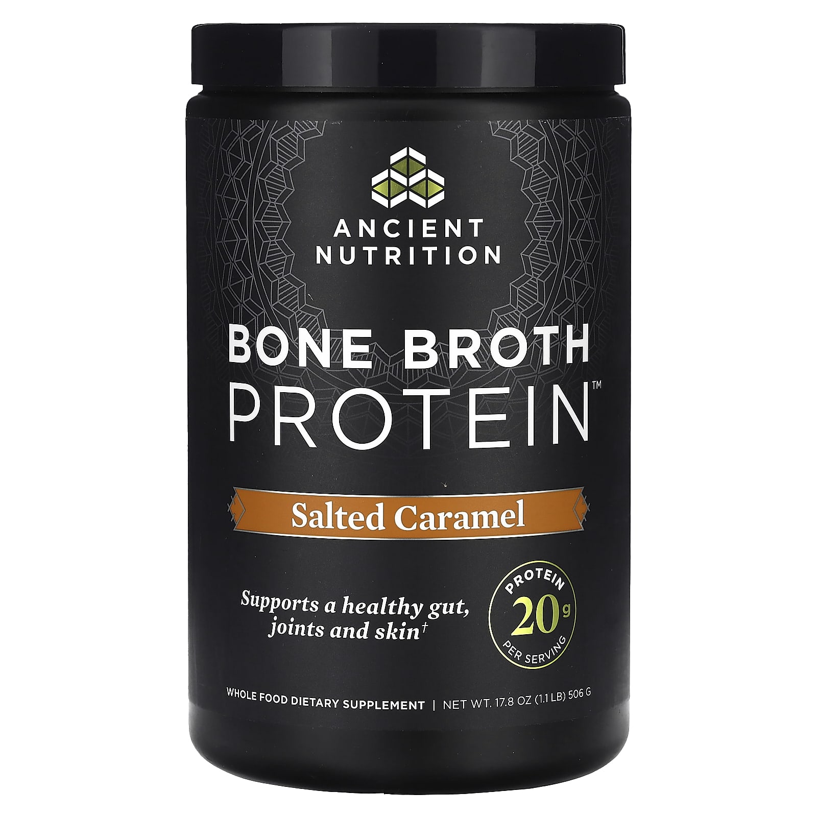 Протеин Ancient Nutrition Bone Broth Salted Caramel, 506 г, 1.
