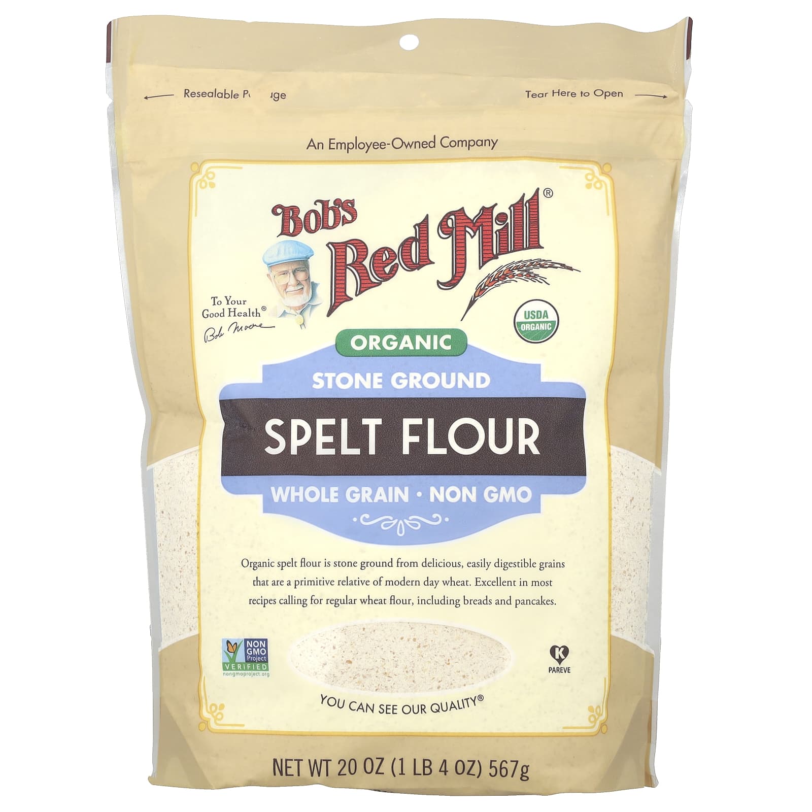 Мука Bob's Red Mill Organic Spelt Whole Grain, 567 г