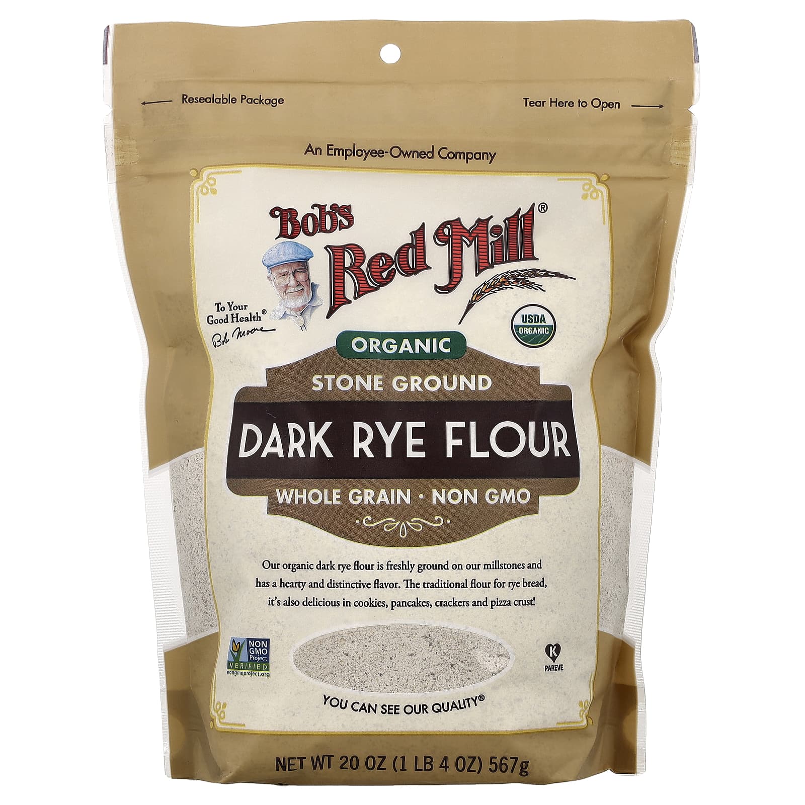 Мука Bob's Red Mill Organic Dark Rye Whole Grain, 567 г