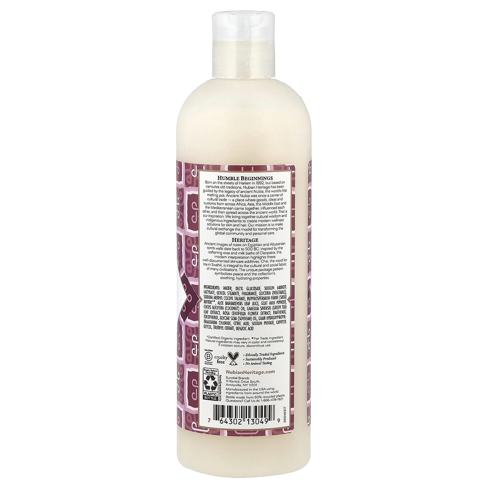 Гель для душа Nubian Heritage Goat's Milk & Chai, 384 мл — фото 2