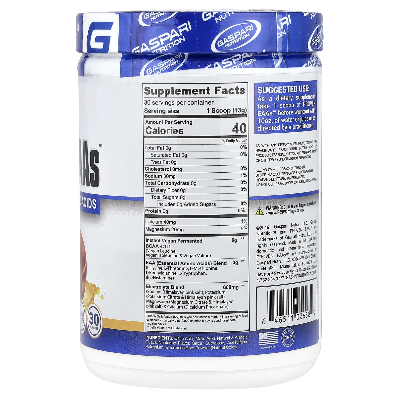 Аминокислота Gaspari Nutrition Proven EAAs™ with 9 Essential Guava Nectarine, 390 г — фото 2