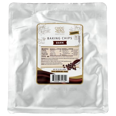 Чипсы ChocZero Baking, оттенок Dark, 560 г