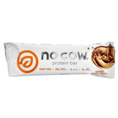 Арахисовая паста No Cow Protein Bar Chunky, 60 г, 12 шт., батончик