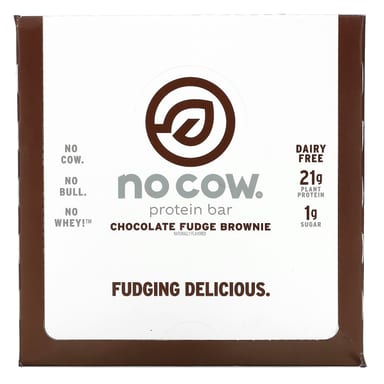 Протеиновый батончик No Cow, вкус Chocolate Fudge Brownie, 60 г, 12 шт.