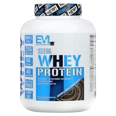 Сывороточный протеин EVLution Nutrition 100%, вкус Double Rich Chocolate, 2.268 кг