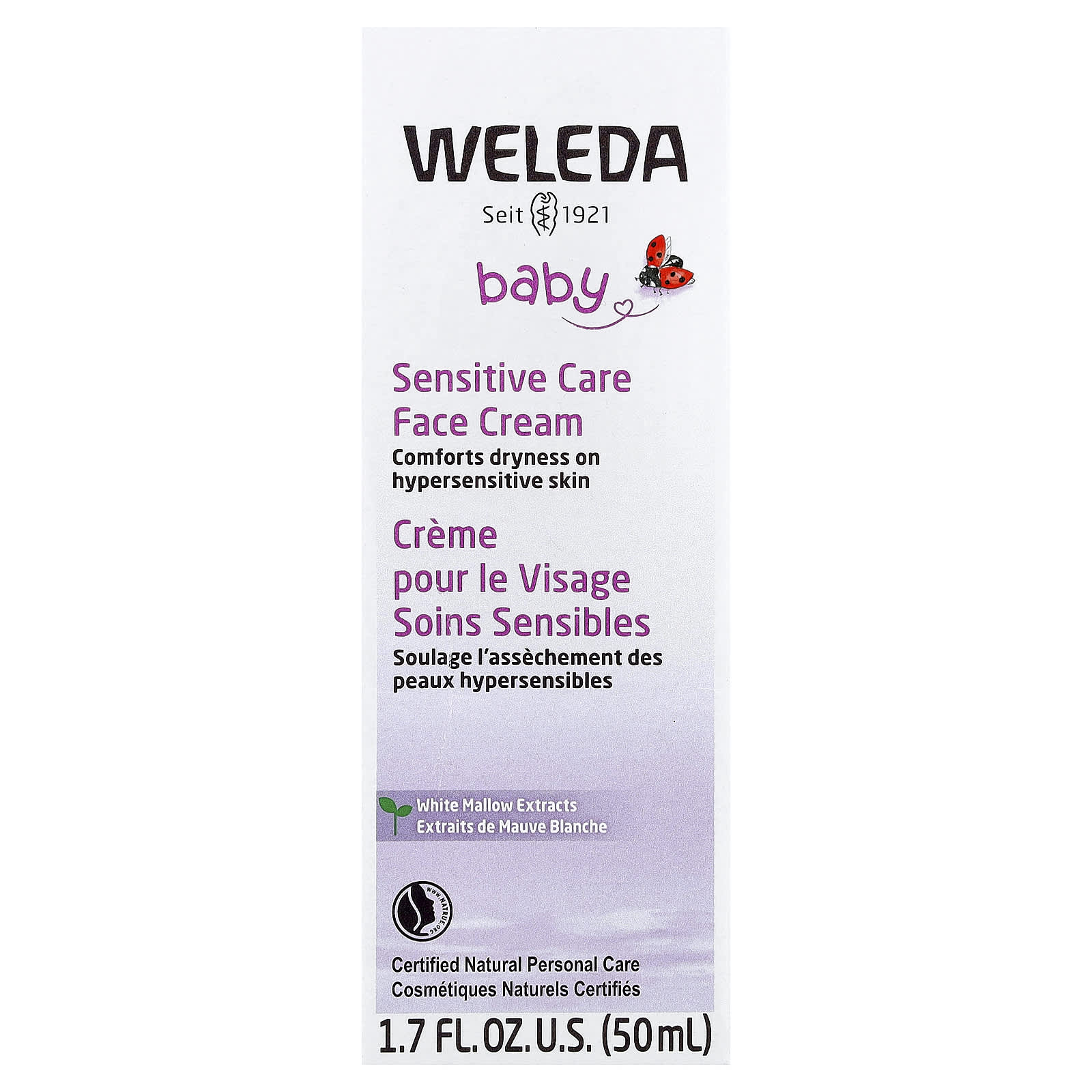 Детский крем для лица Weleda Baby Sensitive Care White Mallows Extracts, 50 мл — фото 2