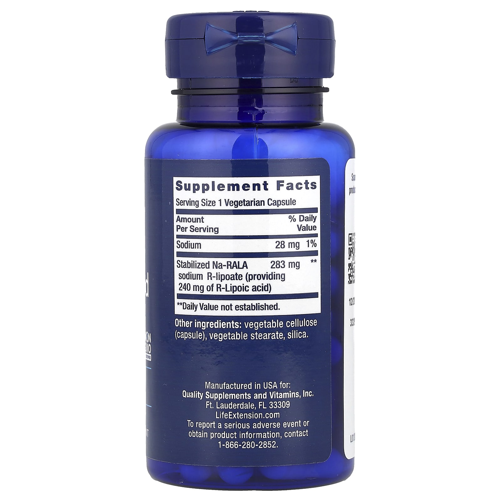 R-липоевая кислота Life Extension Super R-Lipoic Acid, 60 растительных капсул — фото 2