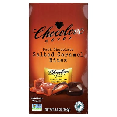 Темный шоколад Chocolove Salted Caramel 55% Cocoa, вкус Dark Chocolate Bites, 100 г