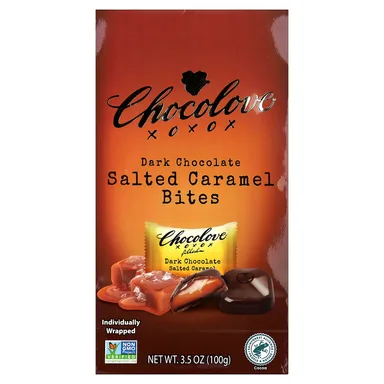 Фото товара: Темный шоколад Chocolove Salted Caramel 55% Cocoa, Dark Chocolate Bites, 100 г
