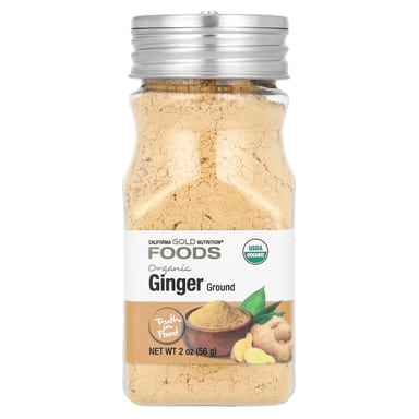 Имбирь California Gold Nutrition Foods Organic, оттенок Ground, 56 г