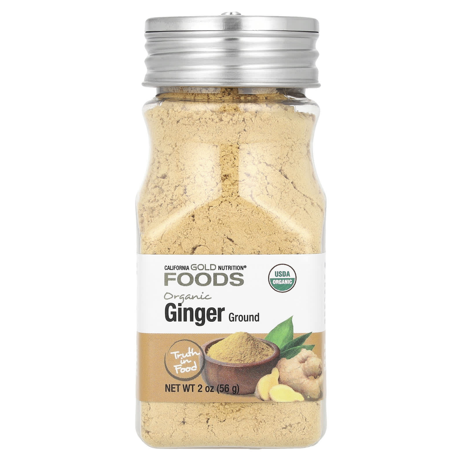 Имбирь California Gold Nutrition Foods Organic, оттенок Ground, 56 г