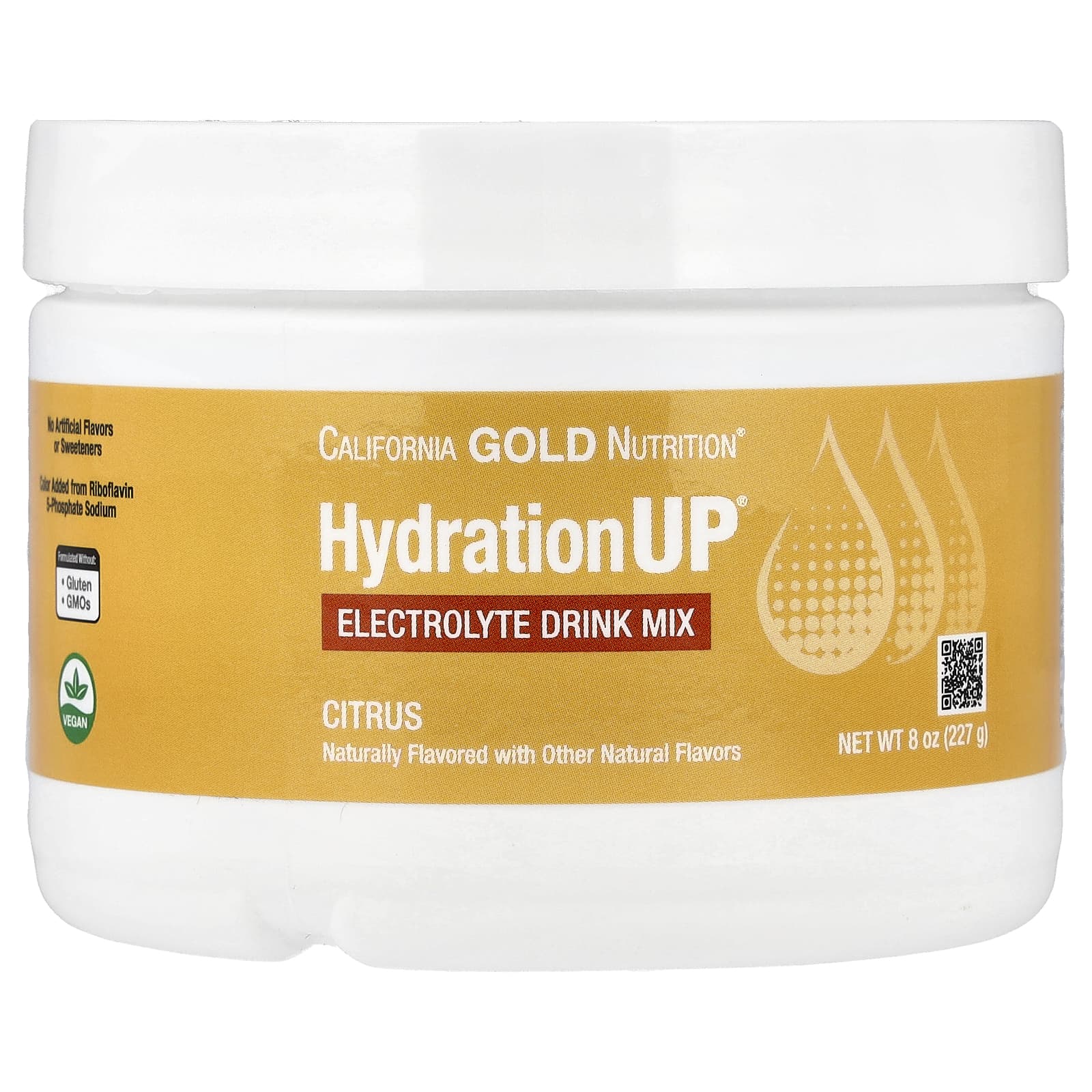 Калий California Gold Nutrition HydrationUP® Electrolyte Drink Mix with Calcium Vitamin C and Vitamin E, оттенок Citrus, 227 г, смесь для напитка — фото 5