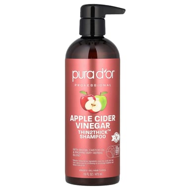 Яблочный уксус Pura D'or Thin2Thick™ Shampoo, вкус Apple Cider Vinegar, 473 мл